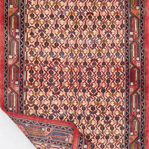 Handwoven Ingilas Persian village carpet by Orientmattor, 192x80 cm, featuring traditional nomad rug patterns and rich textile details.
