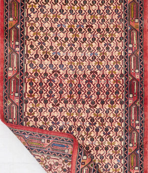 Handwoven Ingilas Persian village carpet by Orientmattor, 192x80 cm, featuring traditional nomad rug patterns and rich textile details.