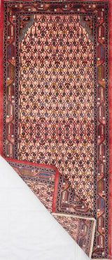 Handwoven Ingilas Persian village carpet by Orientmattor, 192x80 cm, featuring traditional nomad rug patterns and rich textile details.