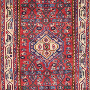 Handknuten Ingilas Persian village carpet, 212 x 80 cm, with intricate traditional patterns, crafted by Orientmattor.