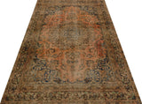 Vintage Oriental handwoven mat from Orientmattor, measuring 282 x 177 cm, with intricate patterns and rich colors.