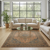 Vintage oriental handwoven rug by Orientmattor, 282 x 177 cm with intricate patterns and rich colors.