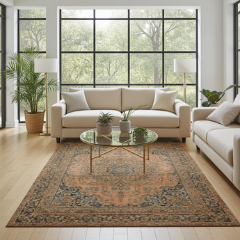 Vintage oriental handwoven rug by Orientmattor, 282 x 177 cm with intricate patterns and rich colors.