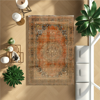 Vintage Oriental handwoven rug from Orientmattor, 290 x 182 cm with intricate patterns and rich colors.