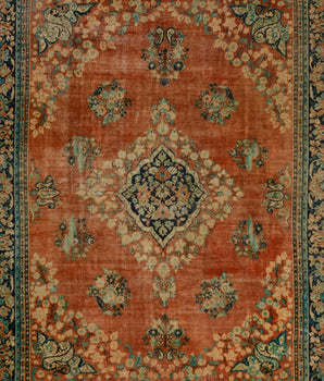 Vintage Oriental handknuten matta from Orientmattor, 360x267 cm, featuring intricate patterns and rich colors.