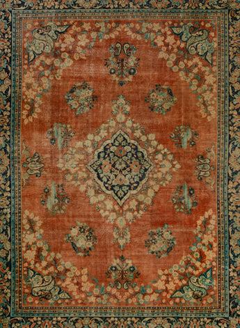 Vintage Oriental handknuten matta from Orientmattor, 360x267 cm, featuring intricate patterns and rich colors.