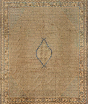 Vintage oriental handwoven rug by Orientmattor, 370 x 310 cm, featuring intricate traditional patterns and rich colors.