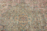 Vintage Persian handwoven rug by Orientmattor, 370x276 cm with intricate traditional patterns.