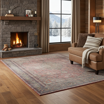 Vintage Persian handwoven rug by Orientmattor, 370 x 276 cm, with intricate traditional patterns and rich colors.