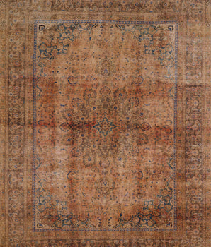 Vintage Persian handwoven rug by Orientmattor, 378x285 cm, detailed patterns and rich colors in a classic design.