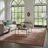 Vintage Persian handwoven rug from Orientmattor, 380 x 276 cm with intricate traditional floral patterns.