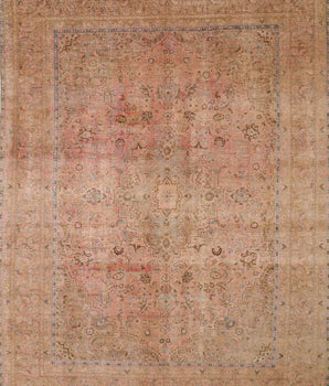 Vintage Persian handknuten matta with intricate patterns, measuring 380 x 286 cm, by Orientmattor.