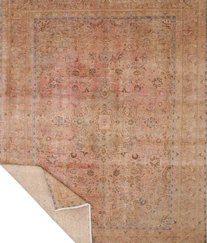 Vintage Persian handknuten matta in warm tones, 380 x 286 cm, from Orientmattor with intricate traditional patterns.