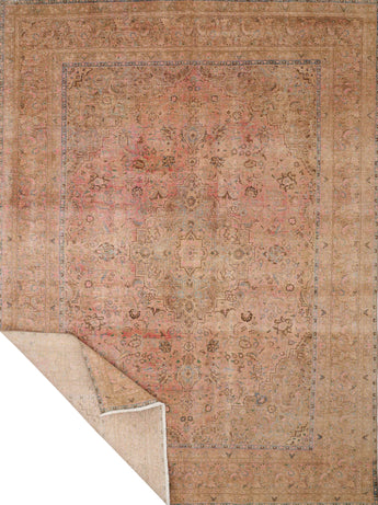 Vintage Persian handknuten matta in warm tones, 380 x 286 cm, from Orientmattor with intricate traditional patterns.