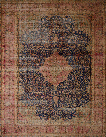 Vintage Persian handwoven rug from Orientmattor, 393x295 cm, featuring intricate traditional patterns and rich colors.