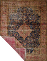 Vintage Persian handwoven rug from Orientmattor, 393x295 cm with intricate patterns and rich colors.
