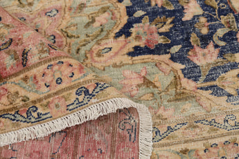 Vintage Persian handmade rug by Orientmattor, 393 x 295 cm, detailed floral patterns on a rich, woven textile background.