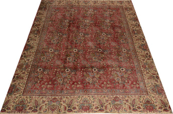 Vintage Orientmattor 64413 rug with intricate patterns in earthy tones, showcasing a traditional design and detailed craftsmanship.