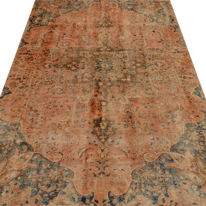 Vintage Orientmattor 64470 rug featuring intricate patterns and warm colors on a textured fabric background.