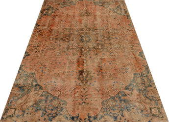 Vintage Orientmattor 64470 rug featuring intricate patterns and warm colors on a textured fabric background.