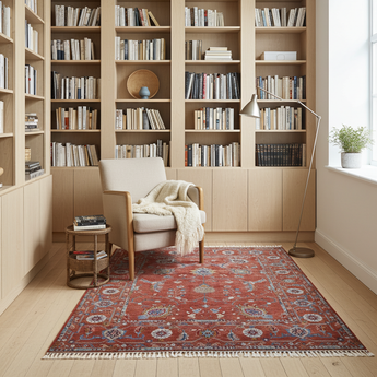Orientmattor Ghazni 64979 Ziegler/Kazak rug with intricate geometric patterns and warm earthy tones.