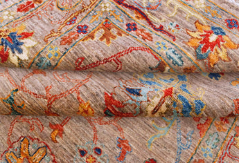 Orientmattor Ghazni 64981 Ziegler/Kazak rug with intricate geometric patterns and rich colors, traditional handmade textile.