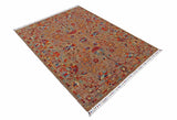 Orientmattor Ghazni 64981 Ziegler/Kazak rug with intricate geometric patterns and warm tones, detailed close-up image.