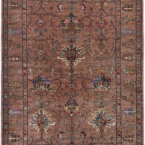 Handwoven Ariana Oriental Ziegler/Kazak rug in natural tones, 187x124 cm, by Orientmattor with intricate traditional pattern.
