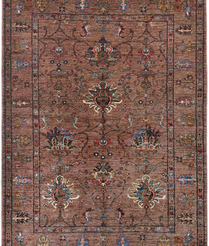 Handwoven Ariana Oriental Ziegler/Kazak rug in natural tones, 187x124 cm, by Orientmattor with intricate traditional pattern.