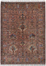 Handwoven Ariana Oriental Ziegler/Kazak rug in natural tones, 187x124 cm, by Orientmattor with intricate traditional pattern.