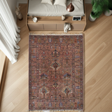 Handwoven Ariana Oriental Ziegler/Kazak rug in natural colors, measuring 187x124 cm with intricate traditional patterns.