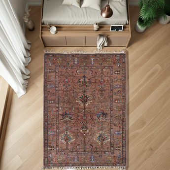 Handwoven Ariana Oriental Ziegler/Kazak rug in natural colors, measuring 187x124 cm with intricate traditional patterns.