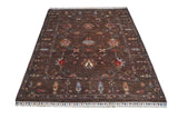 Handwoven Ariana Oriental Ziegler/Kazak rug, 196x152 cm, with intricate traditional patterns and rich colors.