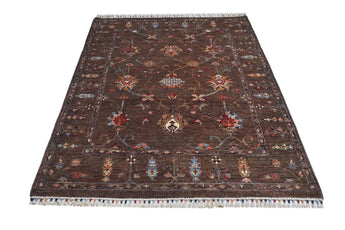 Handwoven Ariana Oriental Ziegler/Kazak rug, 196x152 cm, with intricate traditional patterns and rich colors.