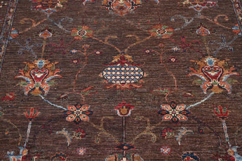 Handwoven Ariana Oriental Ziegler/Kazak rug in natural colors, 196x152 cm, by Orientmattor with intricate traditional patterns.