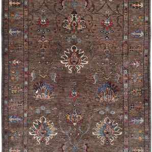Handwoven Ariana Oriental Ziegler/Kazak rug by Orientmattor, 199x127 cm, detailed traditional geometric pattern.