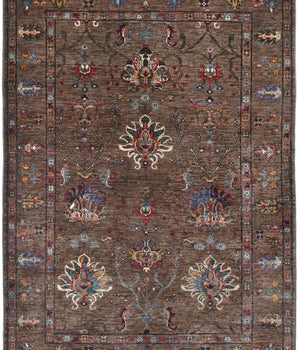 Handwoven Ariana Oriental Ziegler/Kazak rug by Orientmattor, 199x127 cm, detailed traditional geometric pattern.