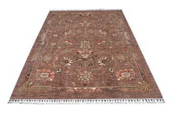 Handwoven Ariana Oriental Ziegler/Kazak rug by Orientmattor, 222 x 162 cm, detailed geometric patterns on soft fabric.