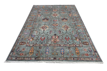 Handwoven Ariana Oriental Ziegler/Kazak rug, 227 x 155 cm, with intricate patterns and warm colors, by Orientmattor.