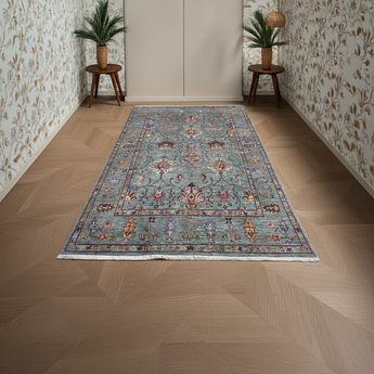 Handwoven Ariana Oriental Ziegler/Kazak rug, 227x155 cm, with intricate geometric patterns and rich colors, by Orientmattor.