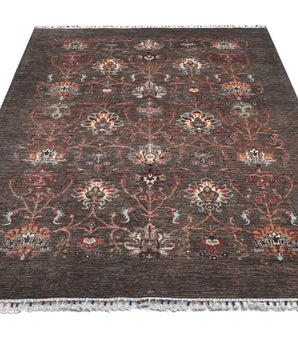 Orientmattor Handknuten Ariana Oriental Ziegler/Kazak rug, 242x180 cm, detailed traditional design on woven textile.