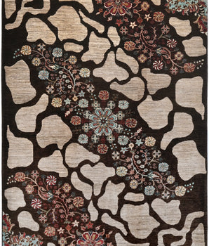 Handknuten Ariana Oriental Ziegler/Kazak rug in cream and red, 244 x 179 cm, detailed woven pattern from Orientmattor.