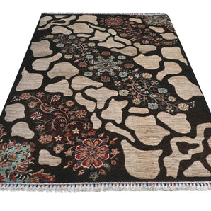 Orientmattor Handknuten Ariana Oriental Ziegler/Kazak rug, 244 x 179 cm, detailed woven pattern in natural tones.
