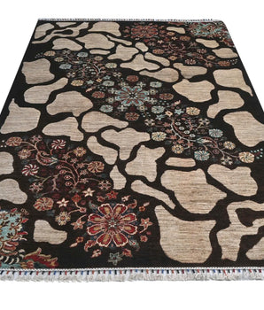 Orientmattor Handknuten Ariana Oriental Ziegler/Kazak rug, 244 x 179 cm, detailed woven pattern in natural tones.