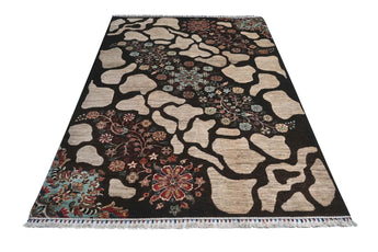 Orientmattor Handknuten Ariana Oriental Ziegler/Kazak rug, 244 x 179 cm, detailed woven pattern in natural tones.