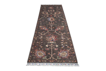 Handwoven Ariana Oriental Ziegler/Kazak rug, 244 x 82 cm, by Orientmattor, showcasing intricate geometric patterns and rich colors.