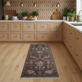 Handwoven Ariana Oriental Ziegler/Kazak rug, 244x82 cm, with intricate patterns in warm tones, showcasing detailed craftsmanship.