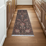 Handknuten Ariana Oriental Ziegler/Kazak rug in beige with intricate patterns, measuring 244 x 82 cm, from Orientmattor.