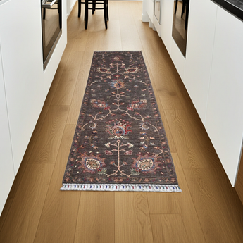 Handknuten Ariana Oriental rug, Ziegler/Kazak style, beige and brown tones, measuring 244x82 cm, from Orientmattor.