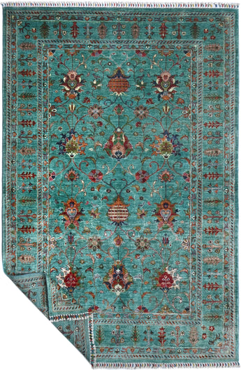 Handwoven Ariana Oriental Ziegler/Kazak rug by Orientmattor, 253 x 174 cm with intricate patterns and rich colors.
